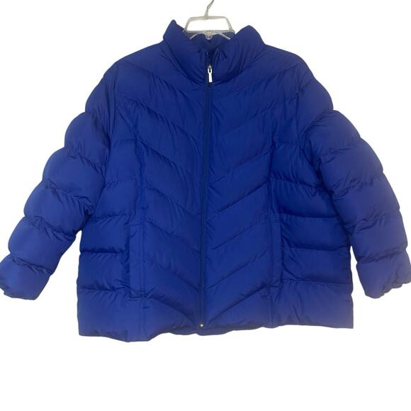 Lands’ End Women’s 3X P Puffer Coat 24W 26W Purple Thick Winter Snow Plus Size - Picture 1 of 7